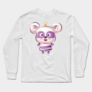 Cute Panda With Crown Long Sleeve T-Shirt